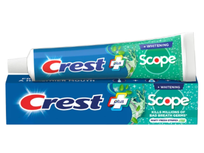 Crest Plus Scope Whitening Toothpaste, Minty Fresh Striped, 120 mL