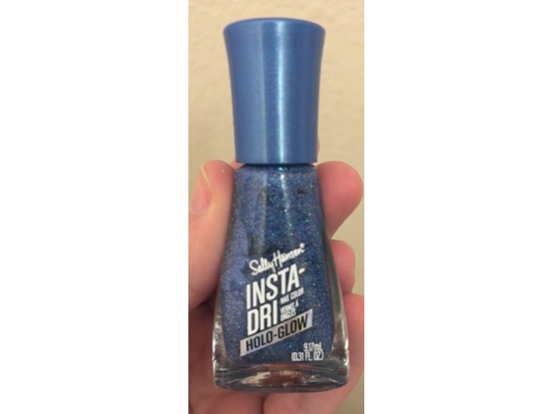 Sally Hansen Insta-Dri Holo-Glow Nail Polish, 107 Holo-Black, 0.31 fl oz/9.17 mL