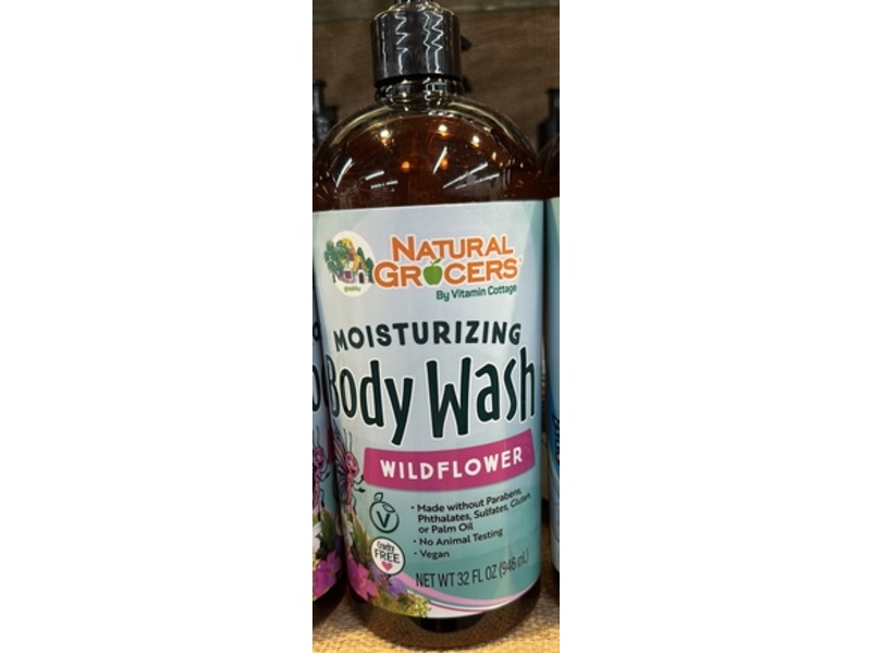 Natural Grocers Moisturizing Body Wash, Wildflower, 32 fl oz/946 mL