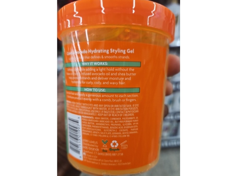 Cantu Hydrating Styling Gel, Avocado Oil & Shea Butter, 18.5 oz/524 g