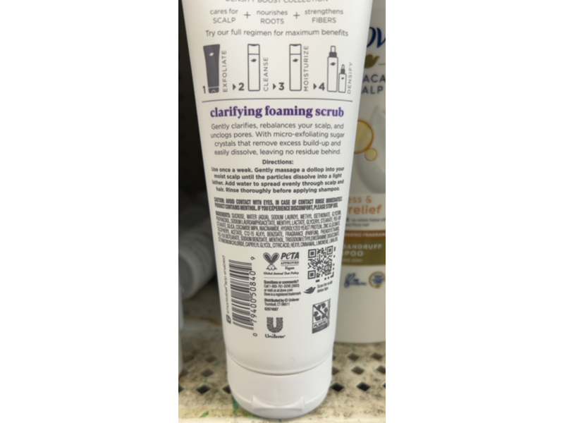 Dove Scalp + Hair Therapy Clarifying Foaming Scrub, Vitamin B3 & Zinc, 9 oz/255 g