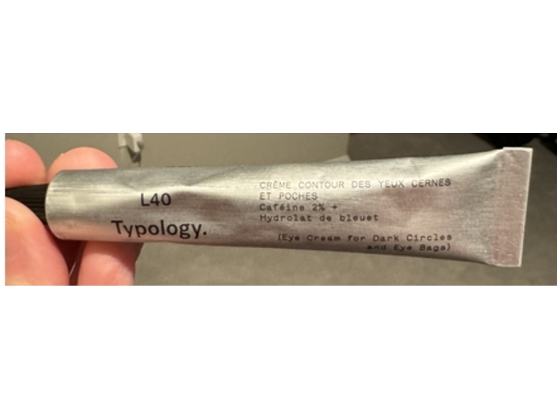 Typology L40 Eye Cream, 2% Caffeine + Hydrolate Cornflower, 15 mL