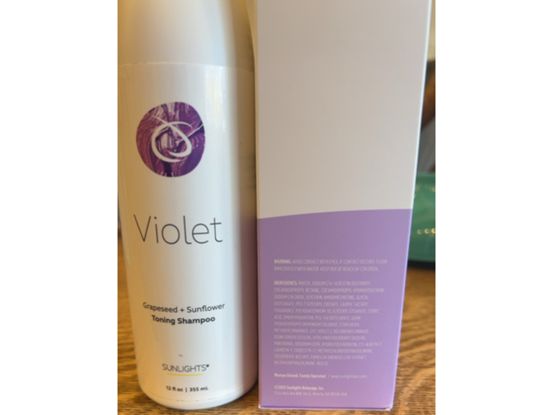 Sunlights Violet Toning Shampoo, Grapeseed + Sunflower, 12 fl oz/355 ml