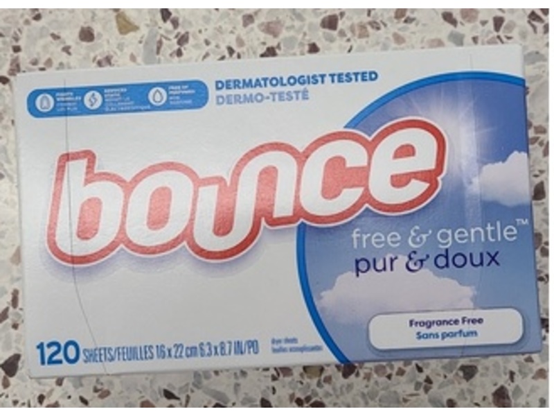 Bounce Dryer Sheets, Free & Gentle , 120 Sheets