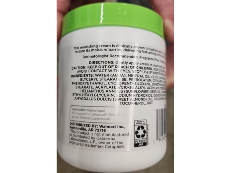 Equate Hydrating Moisturizing Cream, 10 oz/566 g