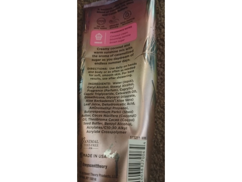 Scent Theory Coconut Dreams Body Cream, 8 oz/226 g