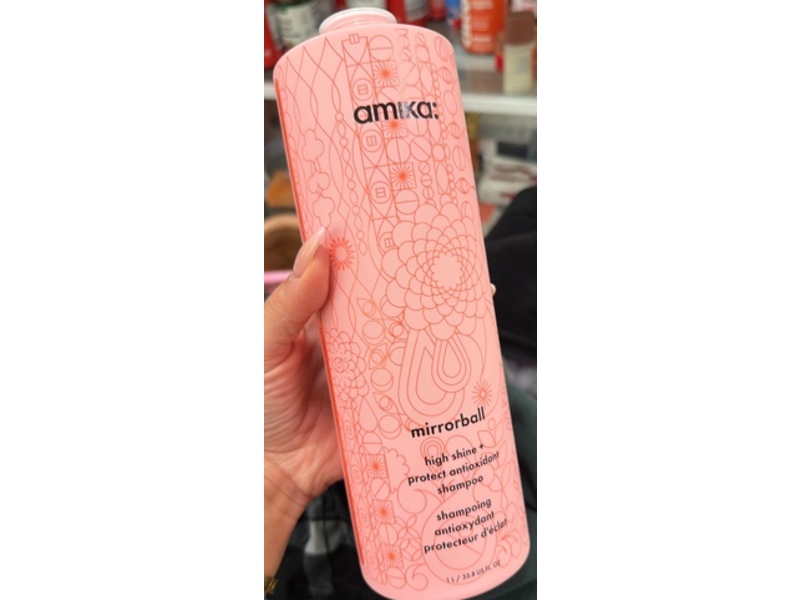 Amika High Shine+Protect Antioxidant Shampoo, Mirrorball, 33.8 fl oz/1 L