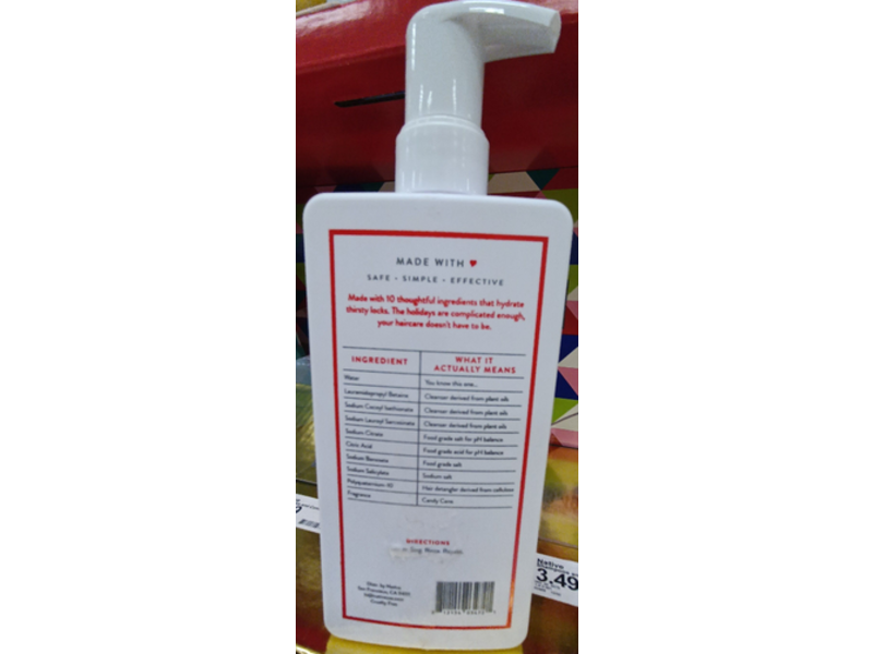 Native Hair Holiday Hydration Shampoo, Candy Cane, 16.5 fl oz/487 mL