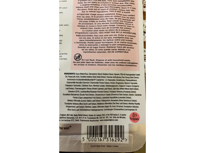 Soap & Glory The Fab Pore Skin Smoothing Pore-Refining Sheet Mask, Clear, 1 oz/29 g