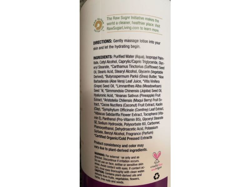 Raw Sugar Cold Pressed Lotion, Pineapple +Maqui Berry + Coconut, 18 fl oz/532 mL