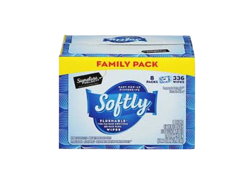 Softly Flushable Wipes, 42 Count, Pack Of 8