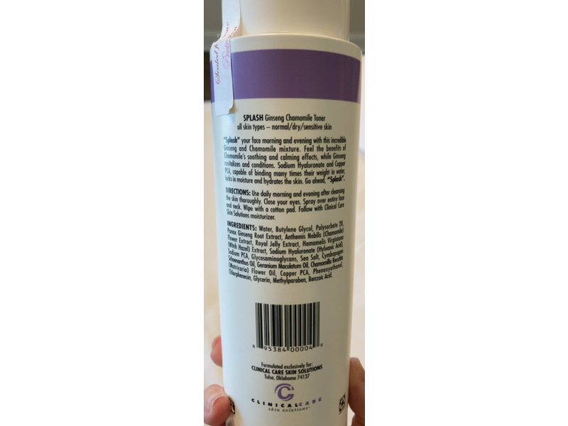 Clinical Care Splash Ginseng Chamomile Toner, 16 fl oz/480 mL