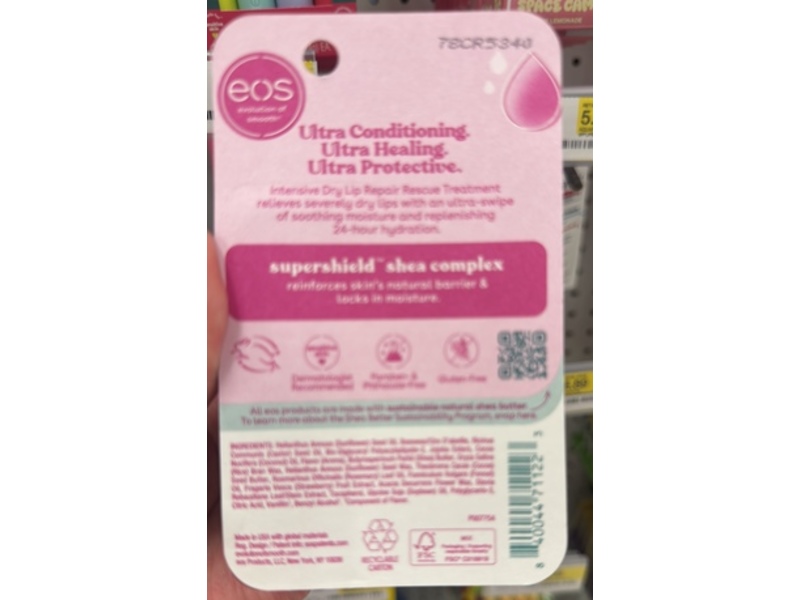 Evolution Of Smooth Intensive Dry Lip Repair Rescue Treatment, Strawberry, Hero, 0.14 oz/4 g