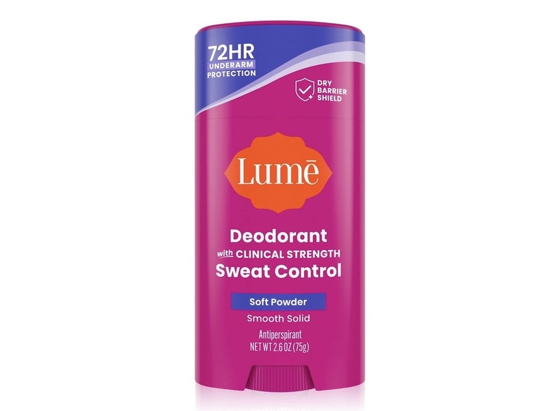 Lume Deodorant Antiperspirant Smooth Solid, Soft Powder, 2.6 oz/75 g