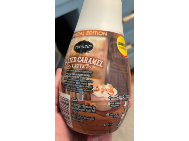 Renuzit Biodegradable Gel Air Freshener, Salted Caramel Latte, 7.0 oz/198 g