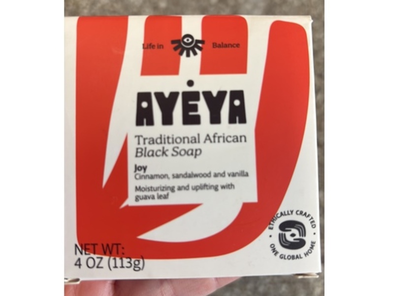 Ayeya Traditional African Black Soap, Joy, 4 oz/113 g