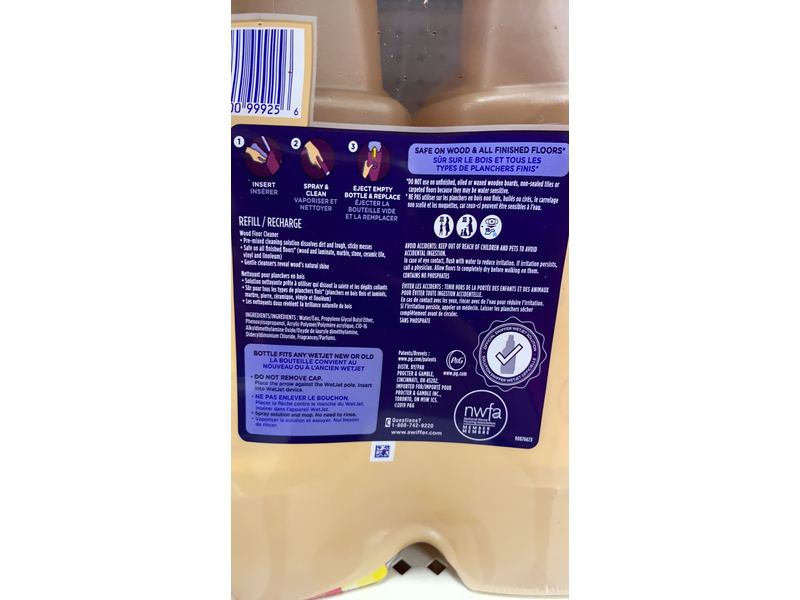 Swiffer Wetjet Wood Floor Cleaner Solution Refill, 42.2 fl oz/1.25 L, Pack Of 2