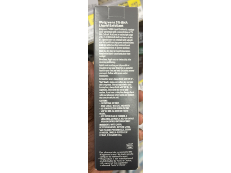 Walgreens 2% BHA Liquid Exfoliant, Salicylic Acid, 4 fl oz/118 mL
