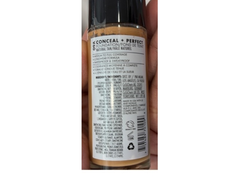Milani Conceal + Perfect 2-In-1 Foundation + Concealer, 09A Natural Tan, 1 fl oz/30 mL