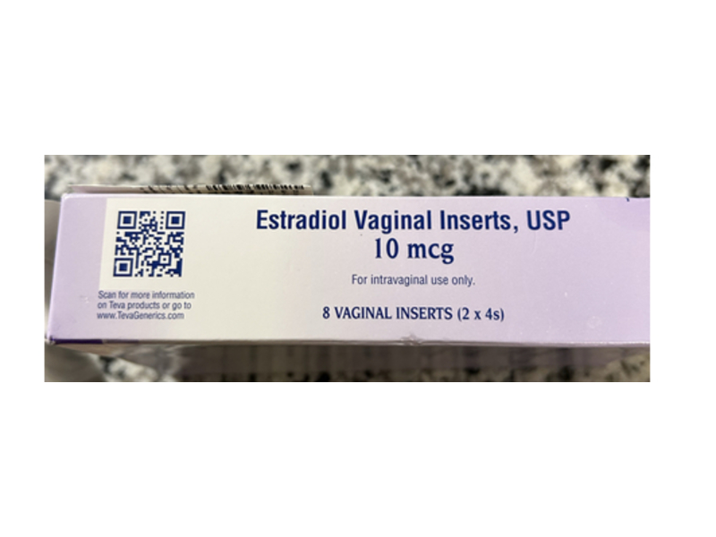 Estradiol Vaginal Inserts 10 mcg, 8 Count, Teva Pharmaceuticals (Rx)