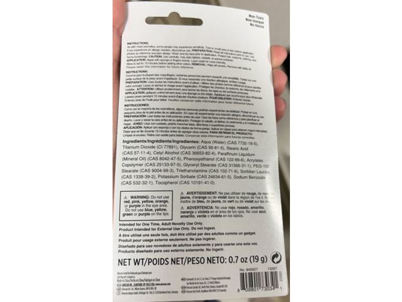 Amscan Cream Makeup, White, 0.7 oz/19 g