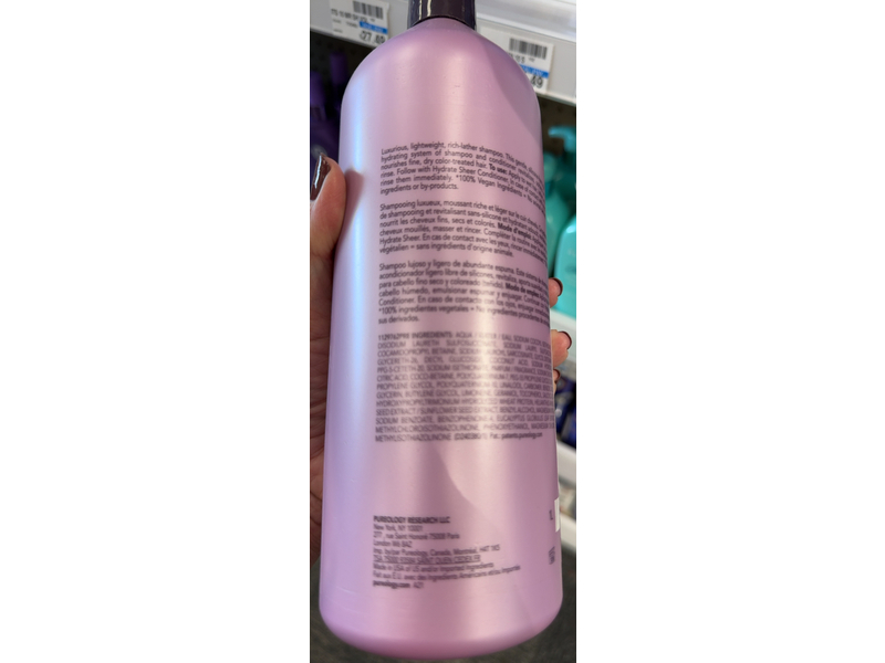 Pureology Hydrate Sheer Shampoo, 33.8 fl oz/1L