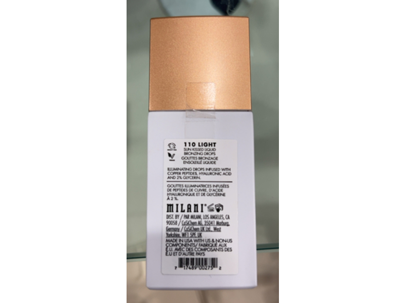 Milani Conceal + Perfect Sun Kissed Liquid Bronzing Drops, 110 Light, 1 fl oz/30 mL