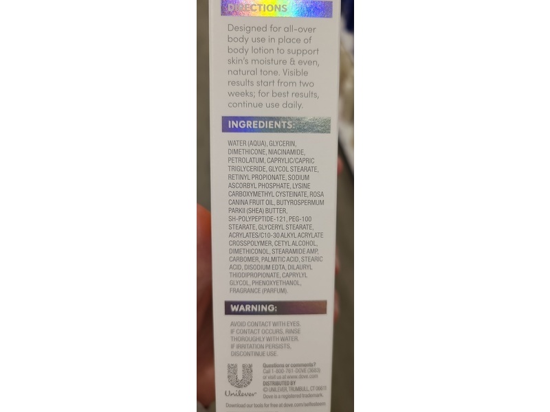 Dove Niacinamide + Even Tone Body Cream Serum, Vitamin C + Pro-Retinol & Shea Butter, 8 fl oz