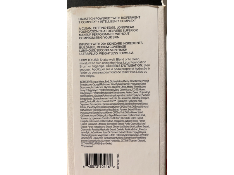 Haus Labs By Lady Gaga Triclone Skin Tech Foundation, 270 Light Medium Neutral, 1 fl oz/30 mL