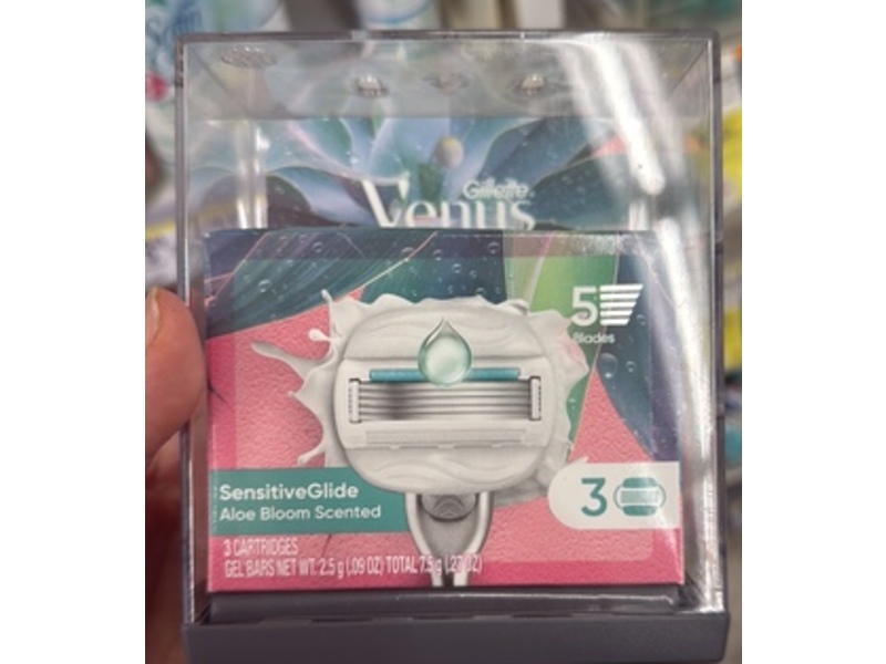 Gillette Venus Senstive Glide Flexible Gel Bars, Aloe Bloom Scented, 0.09 oz/2.5 g
