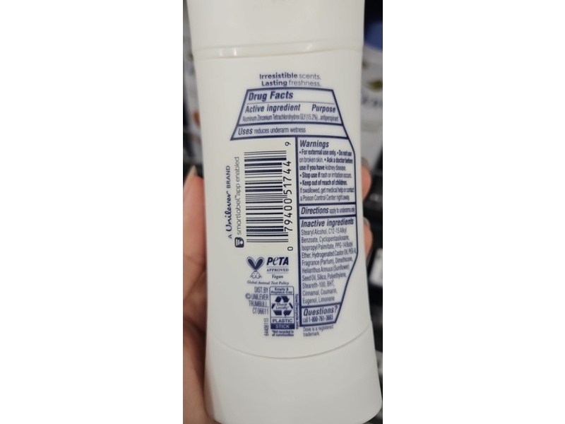 Dove Antiperspirant Stick, Cinnamon Pumpkin Pie, 2.6 oz/74 g