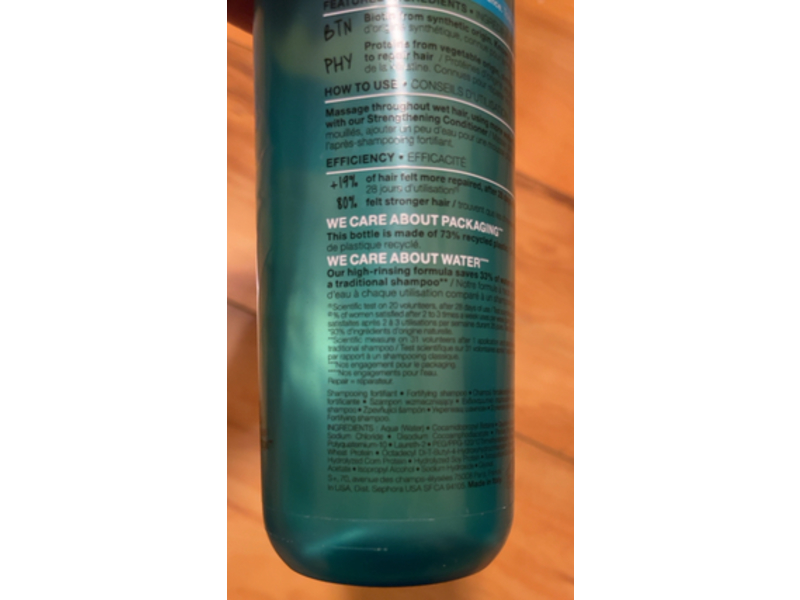 Sephora Strengthening Shampoo, Biotin + Phytoproteins, 10.14 fl oz/300 mL