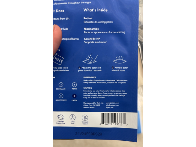 Rael Beauty Advanced Strength Retinol Spot Cover Miracle Patch, 24 Count