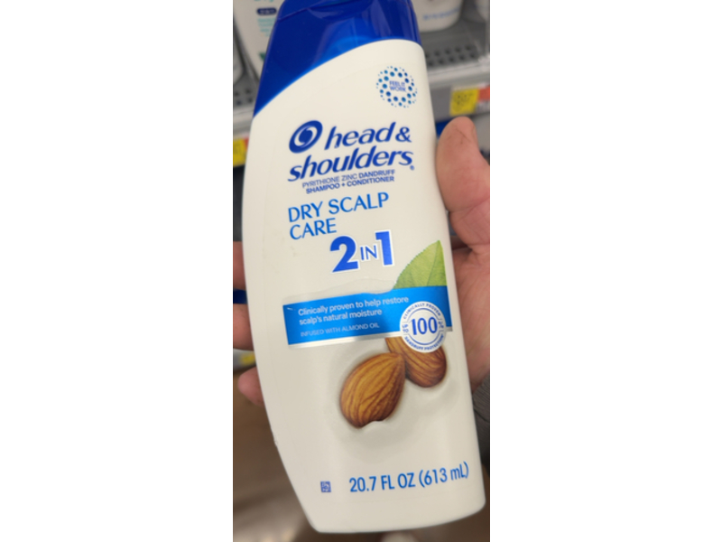 Head & Shoulders Dry Scalp Care 2 in 1 Dandruff Shampoo + Conditioner, Almond Oil, 20.7 fl oz/613 mL