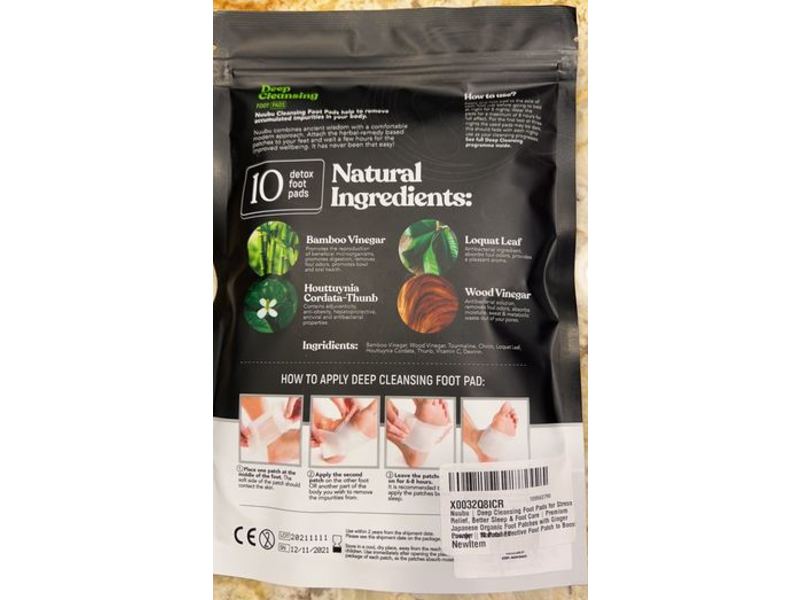 Nuubu Deep Cleansing Foot Pads, 10 Counts
