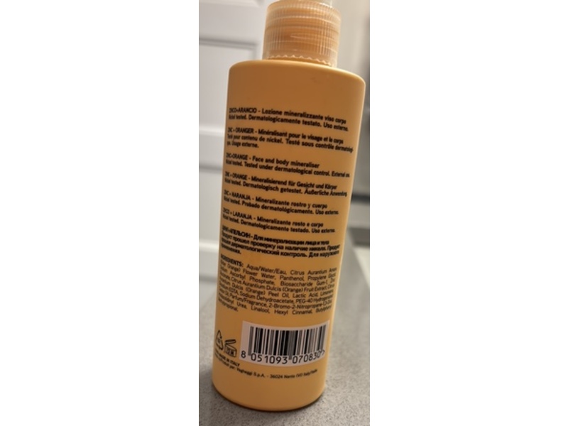 Vagheggi Phytocosmetici Lime Mineraliser, Zinc + Orange, 6.75 fl oz/200 mL