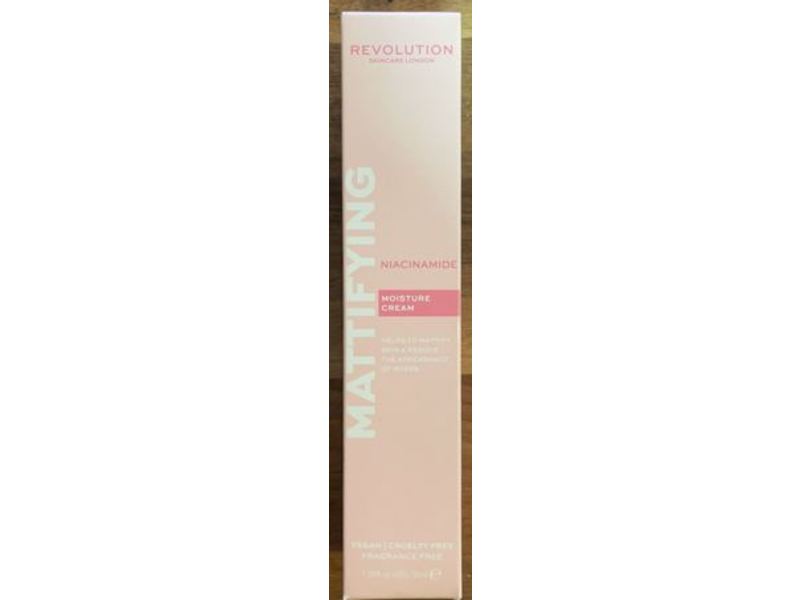 Revolution Skincare Mattifying Moisturizer Cream, Niacinamide, 1.69 fl oz/50 mL