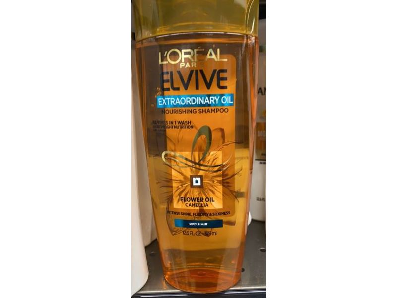 L'oreal Paris Elvive Nourishing Shampoo, Extraordinary Oil, Dry Hair, 12.6 fl oz/375 mL