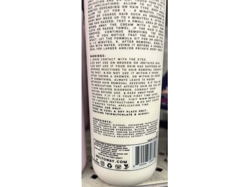 Wakse Meltoway Hair Dissolving Cream, Milk & Honey, 6.7 fl oz/200 mL