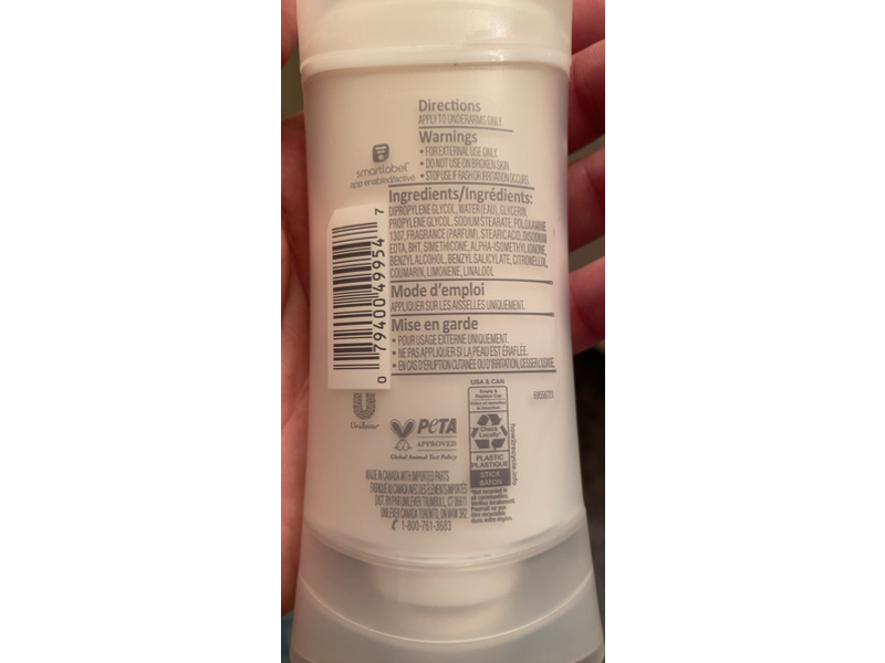 Dove 0% Aluminium Moisturizers Deodorant, Cotton Flower & Sandalwood, 2.6 oz/74 g