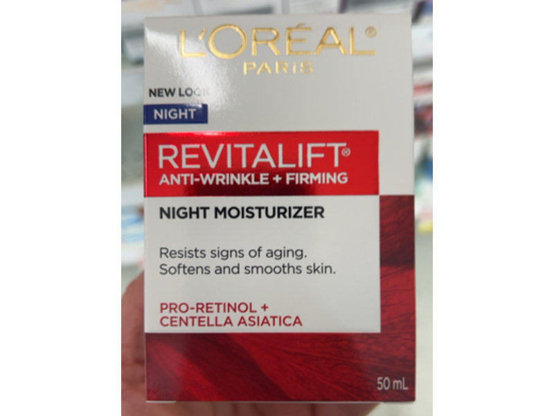 L'Oreal Paris Revitalift Anti - Wrinkle + Firming Night Moisturizer, Pro - Retinol + Centella Asiatica, 50 mL