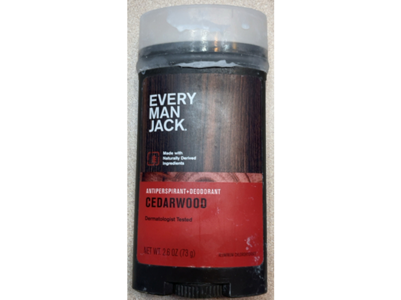 Every Man Jack Cedarwood Antiperspirant + Deodorant, Cedarwood, 2.6 oz/73 g