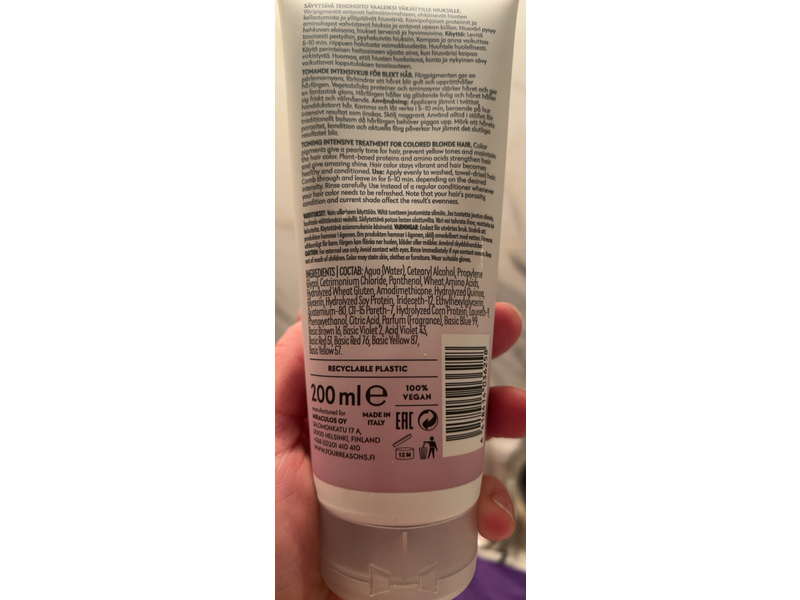 Four Reasons Color Mask Toning Treatment, Pearl, 6.76 fl oz/200 mL