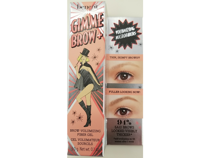 Benefit Gimme Brow+, Brow Volumizing Fiber Gel, 3 Medium Neutral Light Brown, 0.1 oz/3 g