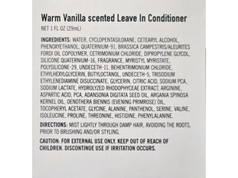 Trader Joe's Leave in Conditioner, Warm Vanilla, 1 fl oz/29 mL