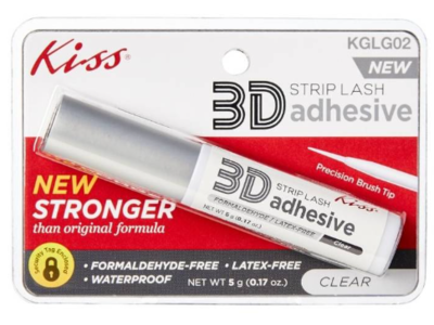 Kiss 3D Adhesive Strip Lash, KGLG02 Clear, 0.17 oz/5 g