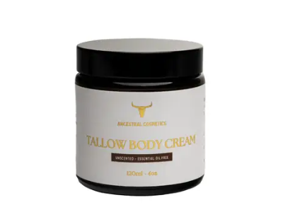 Ancestral Cosmetics Tallow Body Cream, Unscented, 4 oz/120 mL