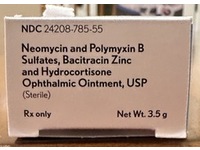 Neomycin & Polymyxin B Sulfates, Bacitracin Zinc & Hydrocortisone Ophthalmic Ointment, 1/8 oz/3.5 g, Bausch & Lomb (Rx) - thumbnail 3