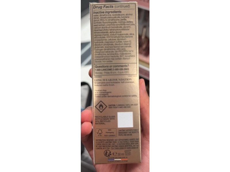 Lancôme Teint Idole Ultra Wear Natural Matte Foundation, 430C, SPF 25, 1 fl oz/30 mL