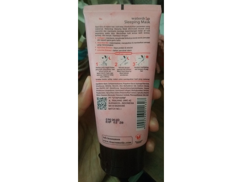 Viva Waterdrop Sleeping Mask, White, 80 g